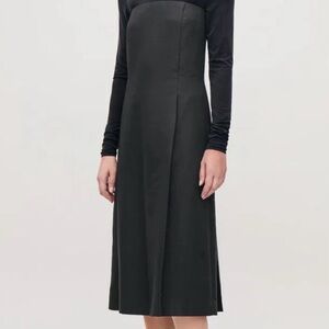 COS PLEATED STRAPLESS Black Dress SZ 12